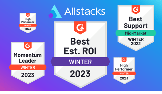 Allstacks G2 badges winter 2023